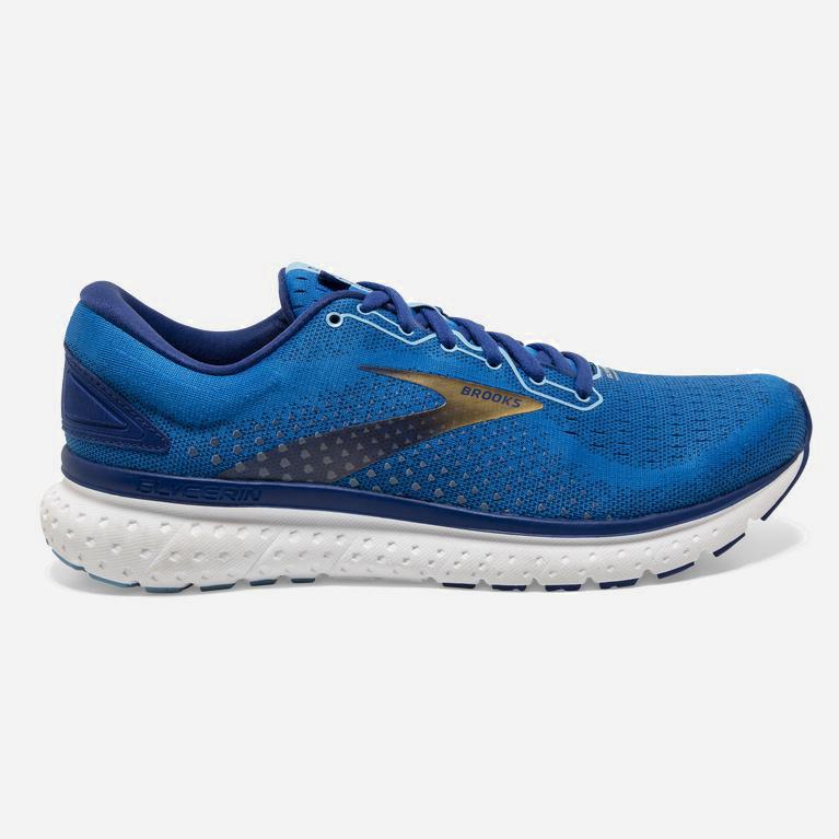 Brooks Glycerin 18 Israel - Men's Road Running Shoes - Blue/Mazarine/Gold (60389-HZOV)